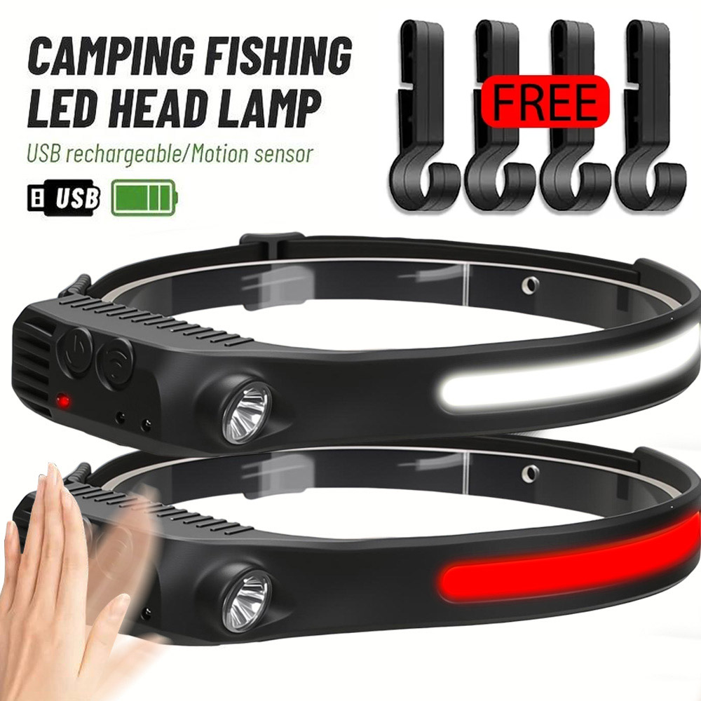 Running Headlamp - COB Sensor Industrial LED Headlamp Rechargeable