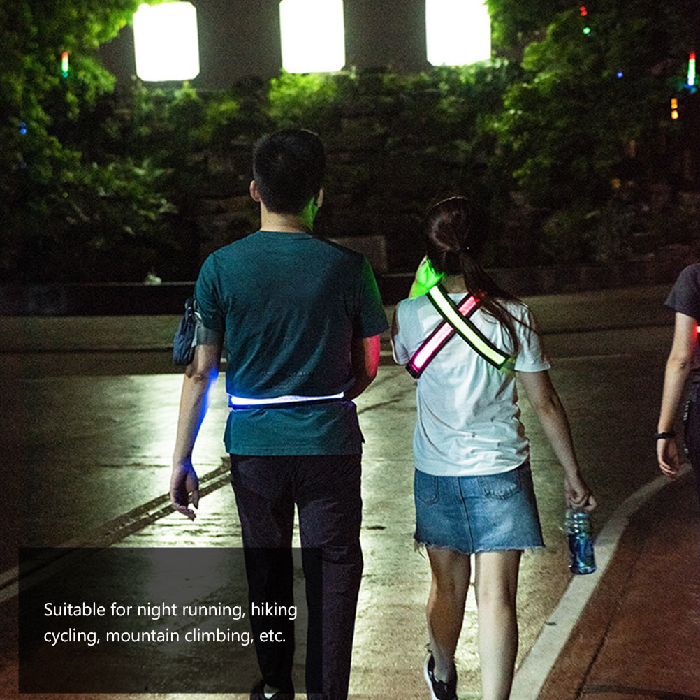 Running Visibility Gear - LED Reflective Running Belt Rechargeable Adjustable