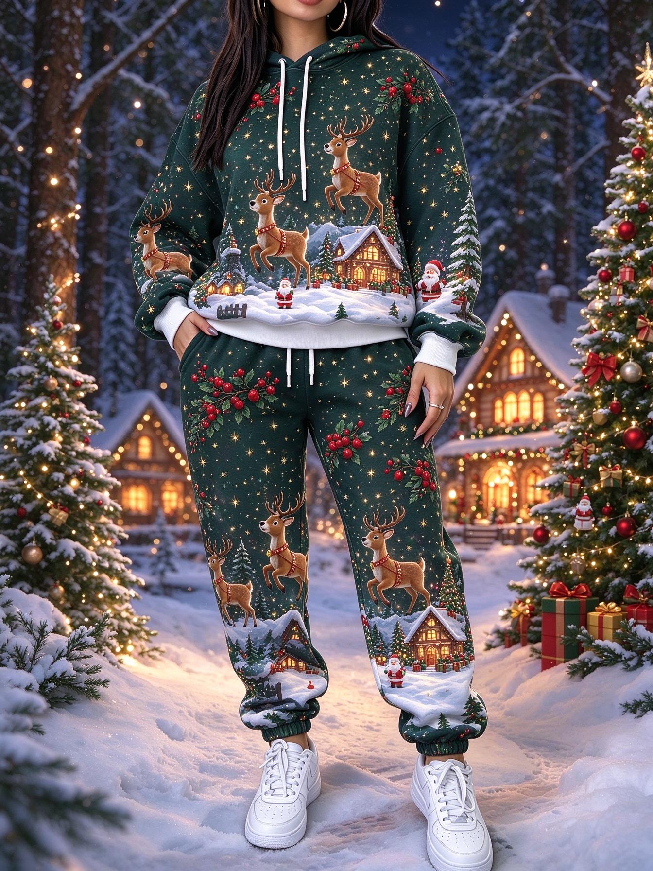 Women Christmas 2 Piece Tracks - Joggers Pants ulasan dan harga