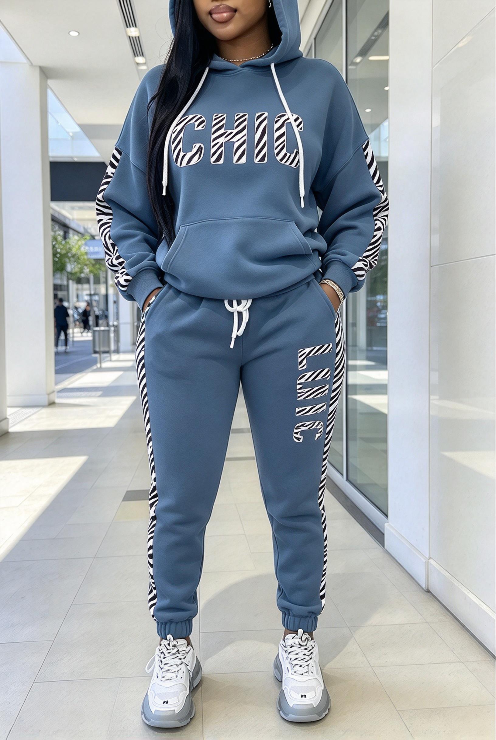 Women Letter Leopard Spliced H - Joggers Pants ulasan dan harga