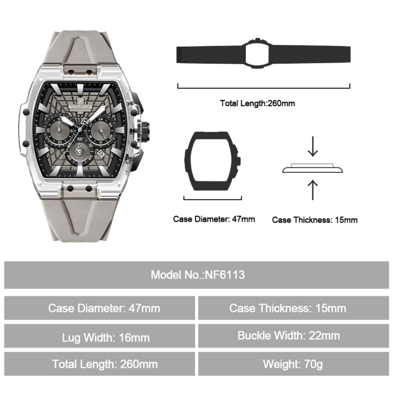 NF6113 NAVIFORCE Men's Multifu - Running Watch ulasan dan harga