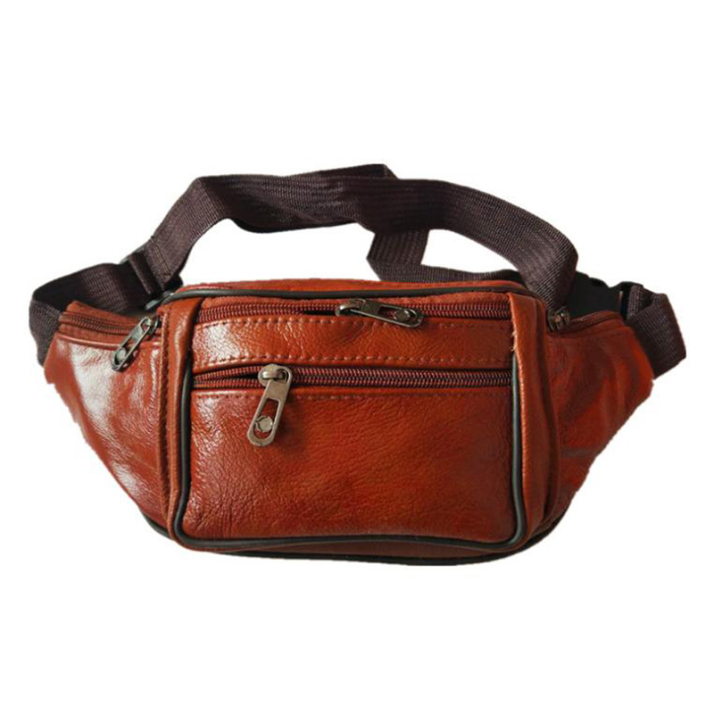 Leather Men Waist Chest Bag Th - Running Belt ulasan dan harga